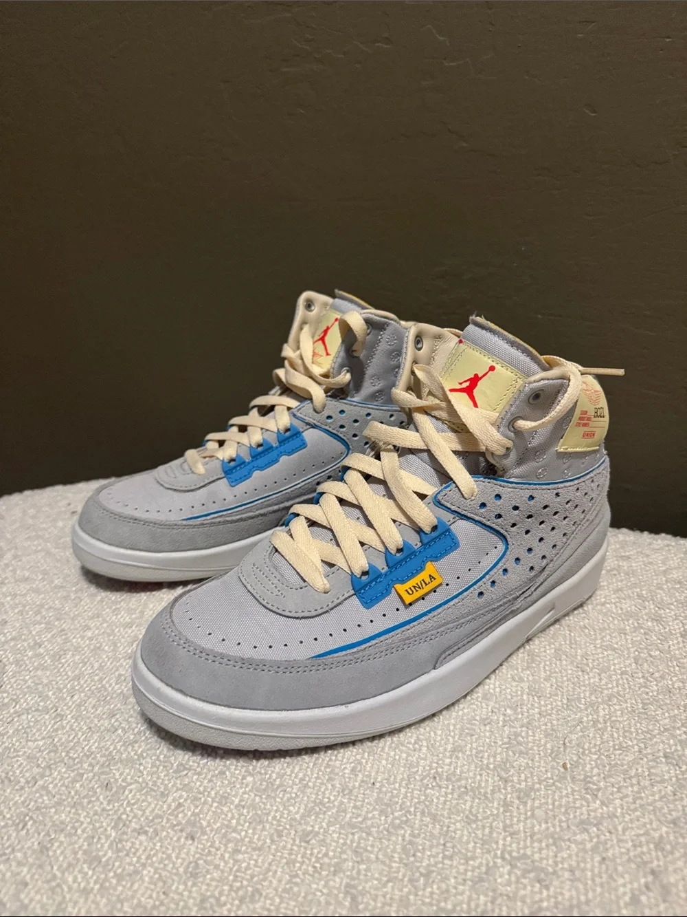 Air Jordan 2 x Union LA Gray Blue High Top Sneakers | Excellent Condition - Picture 2 of 8